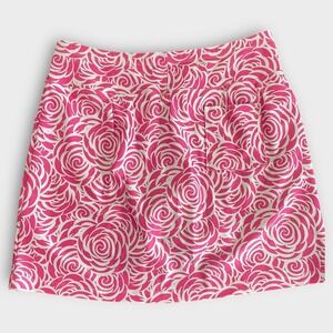 B Skinz Pink Rose Pull On Mini Skirt Skort Pocket Athleisure Women's‎ Size Large